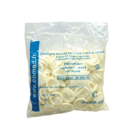 Doigtier en latex sachet de 100 - Mon équipement