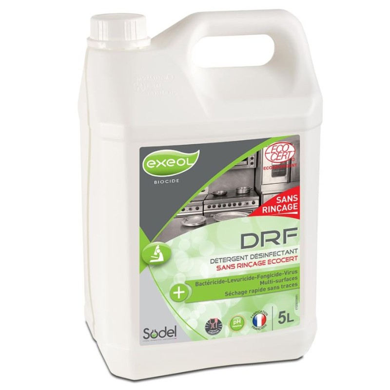 Désinfectant sans rinçage Ecocert DRF 5L - Mon équipement