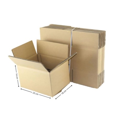 Caisse carton double cannelure 25x18x14cm Lot de 20 - Mon équipement