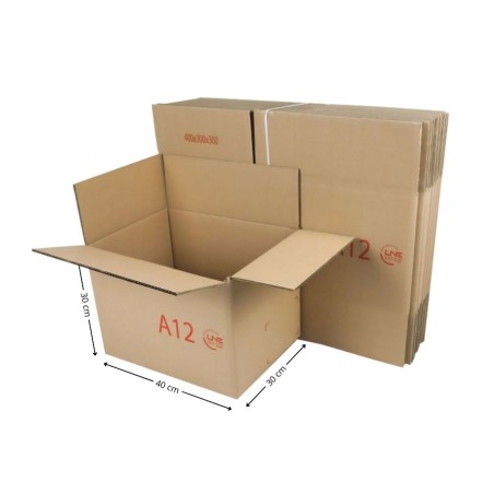 Caisse carton GALIA A12 double cannelure 40x30x30cm Lot de 20 - Mon équipement