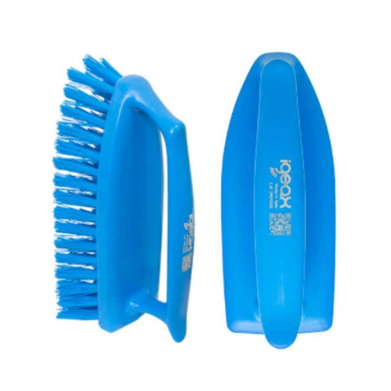 Brosse avec poignée verticale bleue poils moyens IGEAX vue poignée - Mon équipement