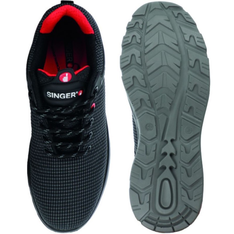 Chaussures de sécurité basse ARMADILLO SINGER vue dessus et dessous