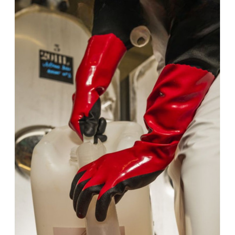 Gants tricotés une pièce enduction nitrile/PVC 350 mm - Lot de 10 démonstration