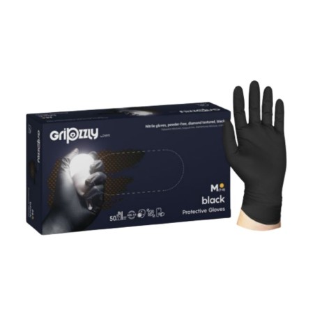 Gants nitrile Noir GRIPZZLY Boîte de 50