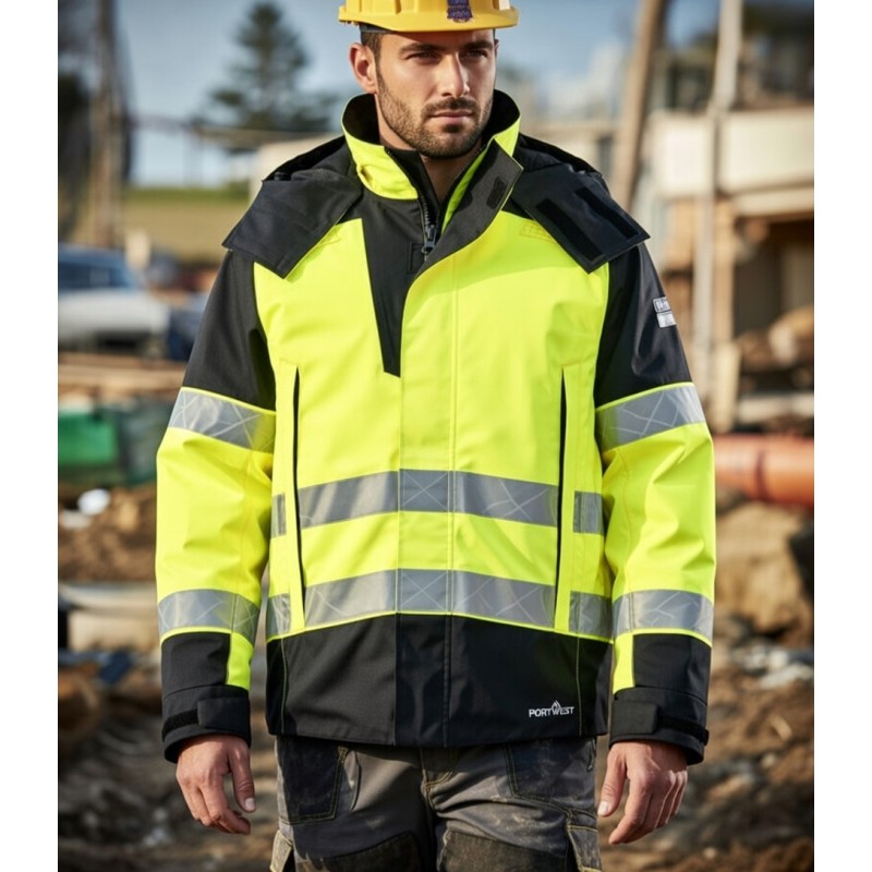 Parka Modaflame FR PW3 HV Jaune/Noir PORTWEST Tailles S à XXXL porté